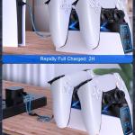 ایستگاه شارژ FALAMIAO برای کنترلر PS5 — شارژ سریع دوگانه 2 ساعته