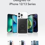 پاوربانک مغناطیسی VRURC 10000mAh با شارژ بی‌سیم و PD 20W مشکی