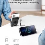 پاوربانک مغناطیسی VRURC 10000mAh با شارژ بی‌سیم و PD 20W مشکی